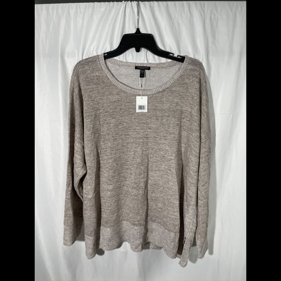 NWT Eileen Fisher Organic Linen Sweater in Heather‎ Moon [ PLUS SIZE 3X ] - Picture 5 of 12
